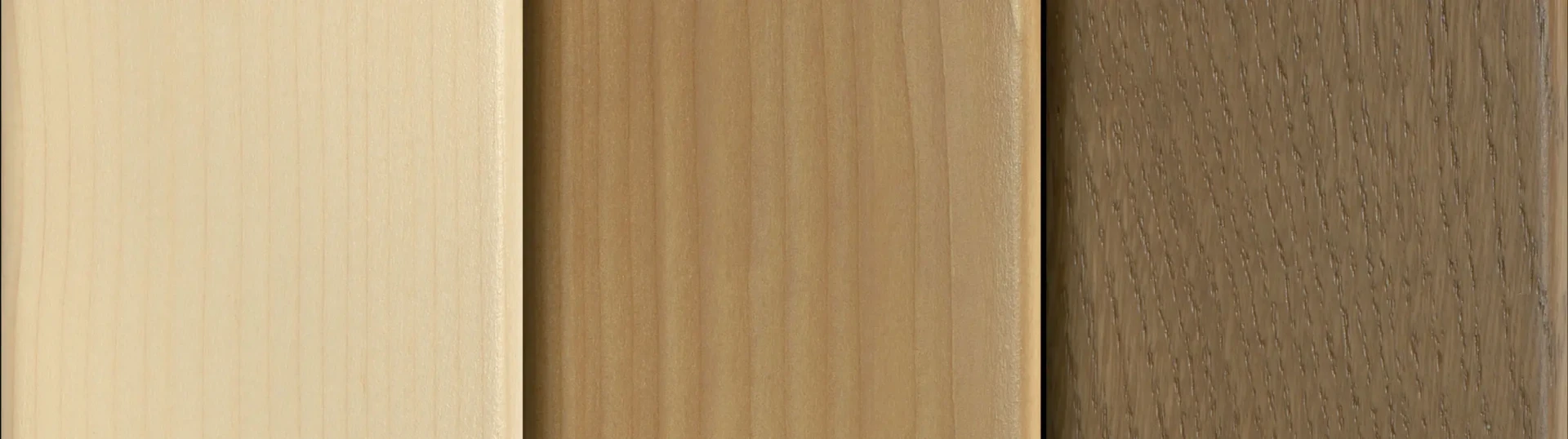 Franja de acabados y colores sobre madera para ventanas