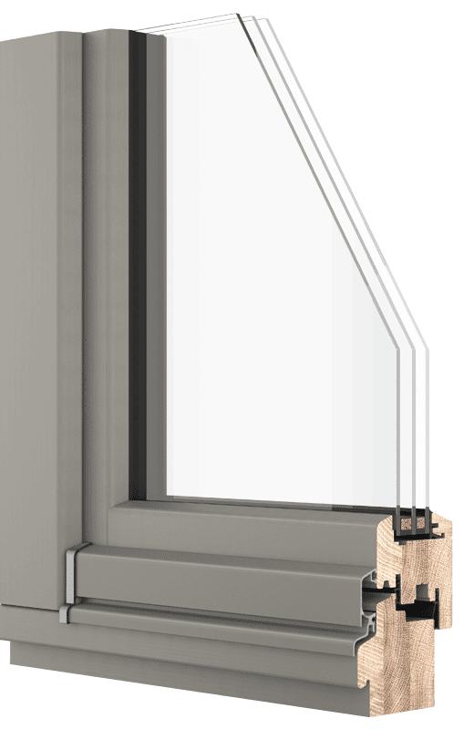Ventana de madera maciza Classic con doble junta perimetral