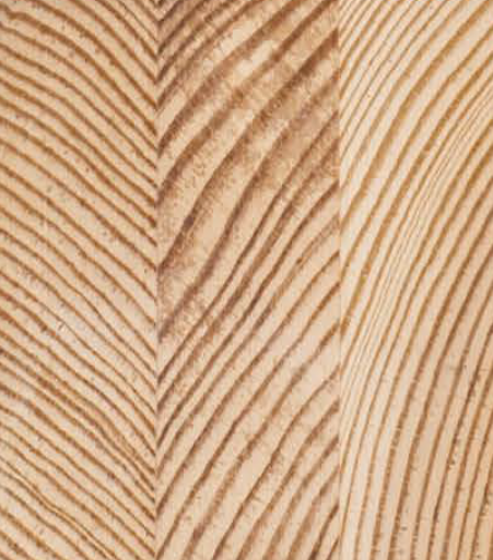 Veta de madera de pino en la sección de una ventana laminada