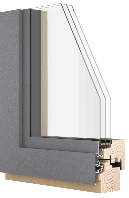 Ventana de madera-aluminio Contur 3 Color Premium