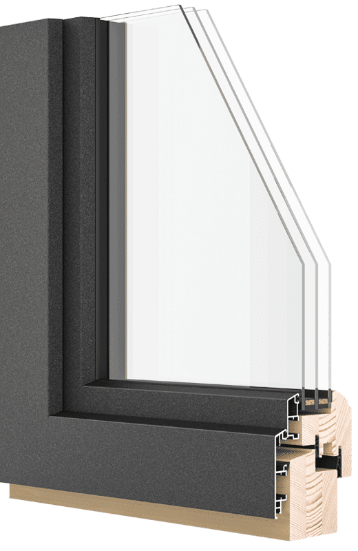 Ventana de madera y aluminio Slim 1 Econ