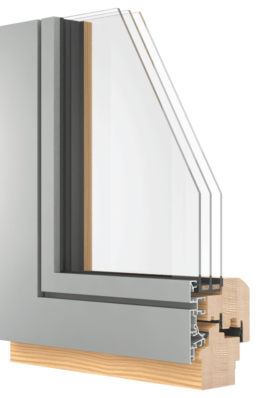 Ventana de madera-aluminio Contur 2 Premium