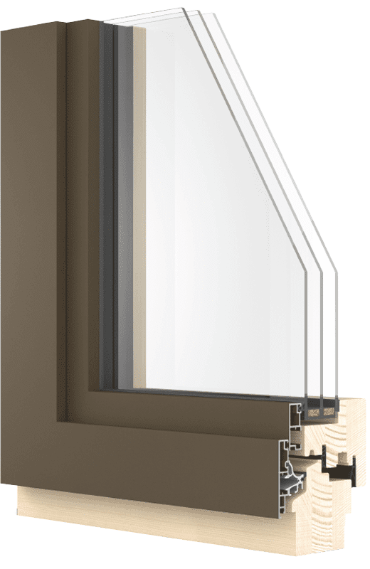 Ventana de madera-aluminio Slim 3 Premium