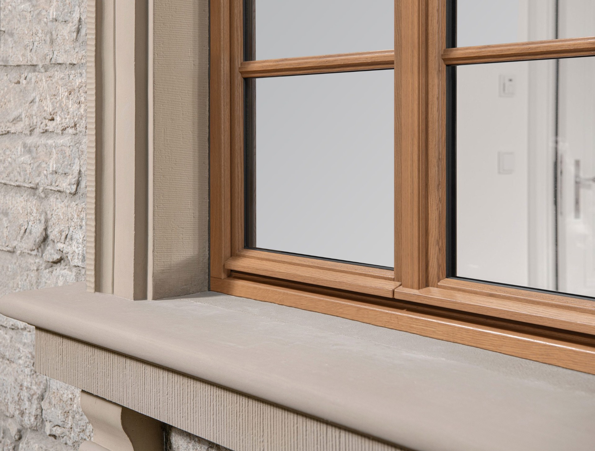 Ventana Stil de roble con perfil clásico